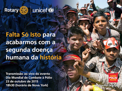 Rotary e Unicef organizam evento com transmissão ao vivo para comemorar o Dia Mundial de Combate à Pólio