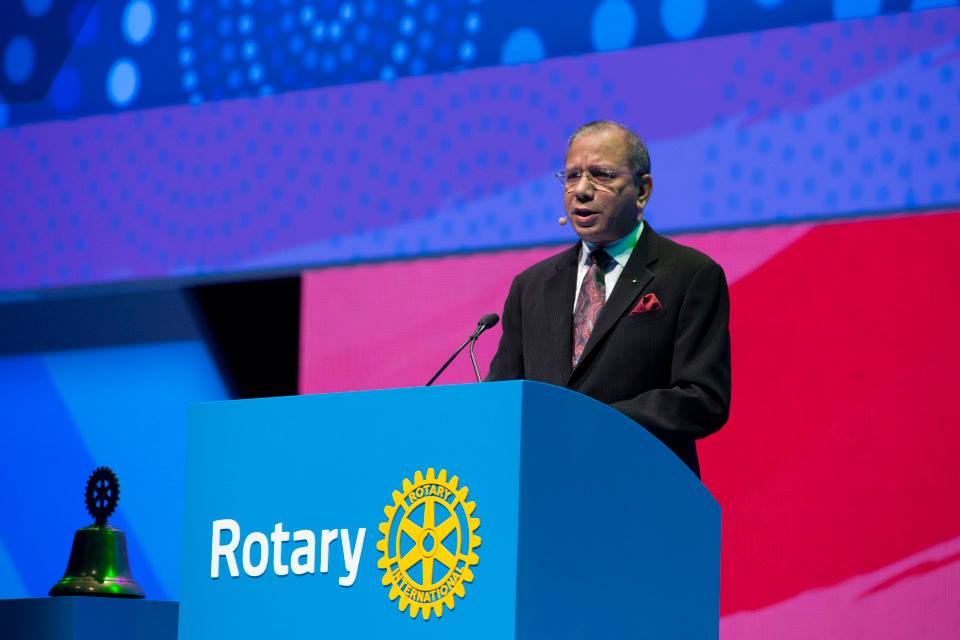 Presidente Ravindran convida rotarianos para a Convenção 2016 do Rotary