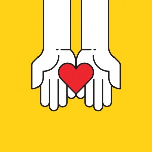 Heart in hands icon,vector illustration. EPS 10.